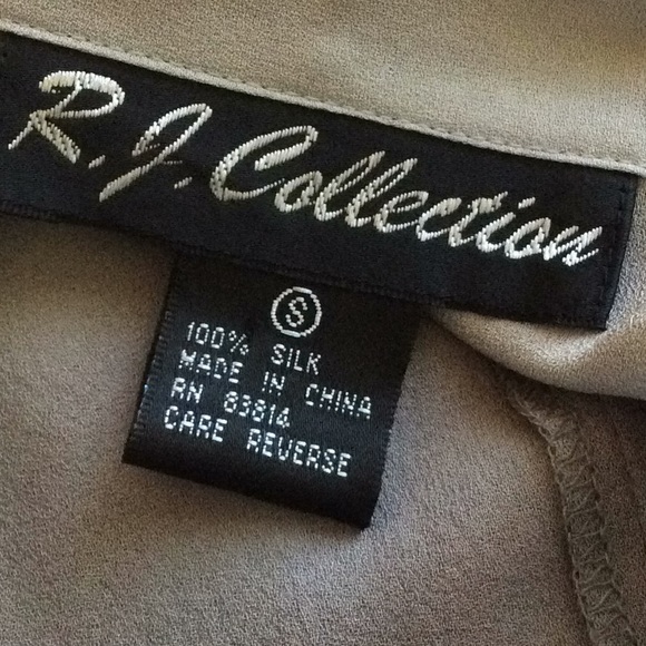 Ombré Fit To Flare Gray Silk Top Size S - Picture 6 of 6